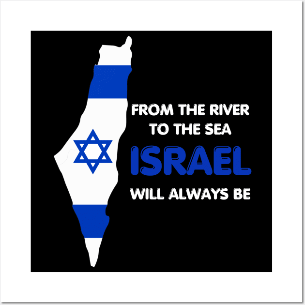 Blue and White  Israel Map, Support Israel Wall Art by ProPod